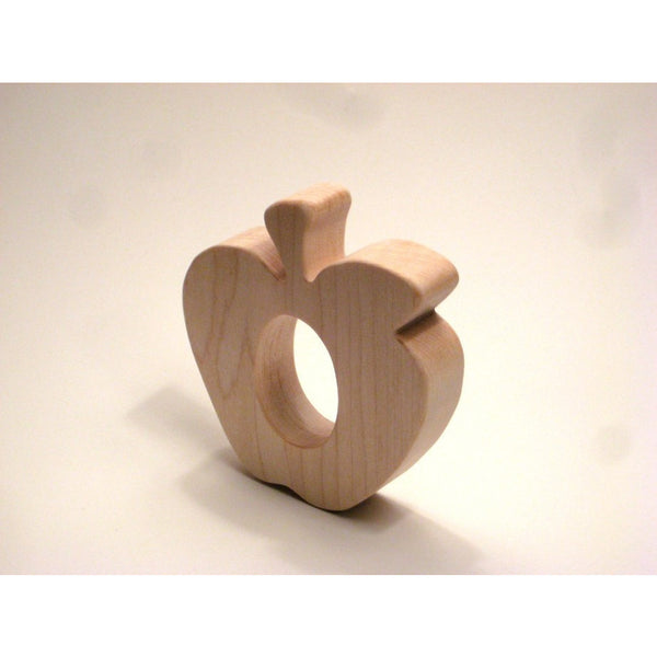 Wooden Teether, Apple Teether for Infants and Toddlers - Little Wooden Wonders