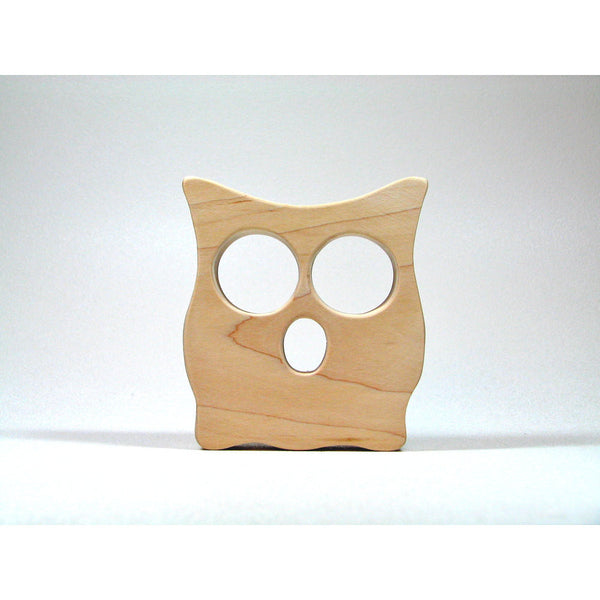 Wooden Owl Teether - All natural safe eco friendly teething toy - Little Wooden Wonders