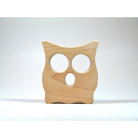 Wooden Owl Teether - All natural safe eco friendly teething toy - Little Wooden Wonders
