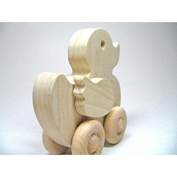 Wood Toy Duck Natural Unfinished Safe and Organic - Little Wooden Wonders