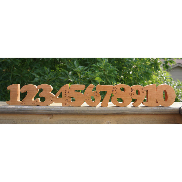 Number Puzzle Wooden Puzzle - Counting Custom Cut All Natural, Organic, and Eco Friendly - Little Wooden Wonders
