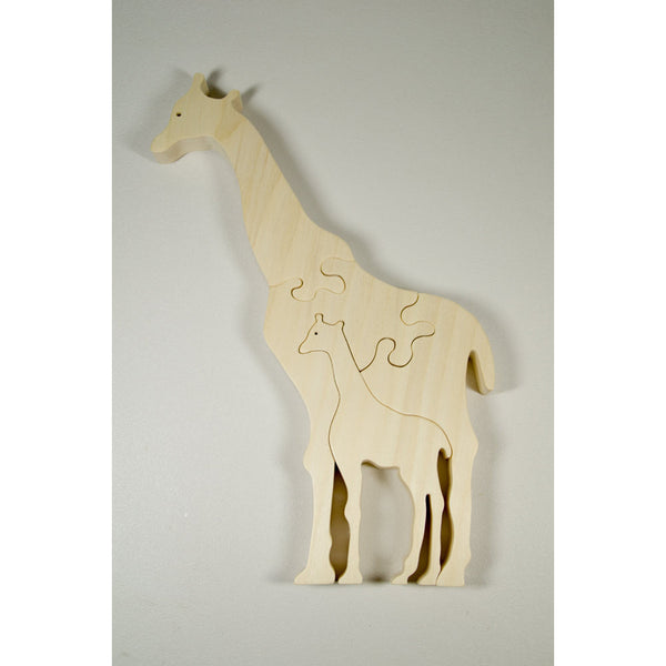 Giraffe Puzzle Wood Baby Giraffe Eco Friendly and Green for Toddlers and Children - Little Wooden Wonders