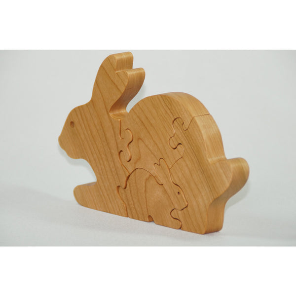 Wooden Puzzle Bunny Puzzle Wood Baby Bunny Personalized for Toddlers and Children - Little Wooden Wonders