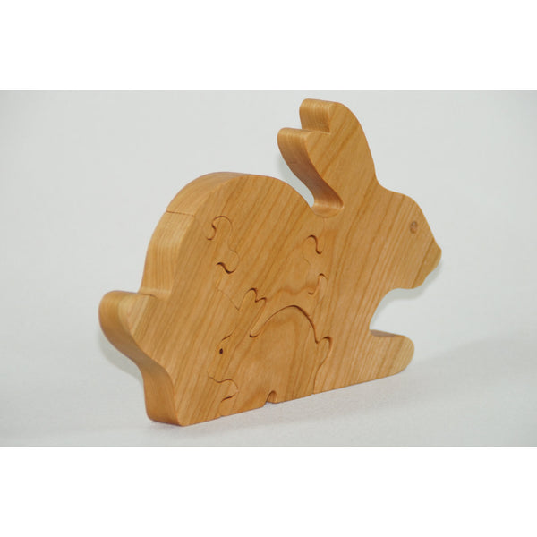 Wooden Puzzle Bunny Puzzle Wood Baby Bunny Personalized for Toddlers and Children - Little Wooden Wonders
