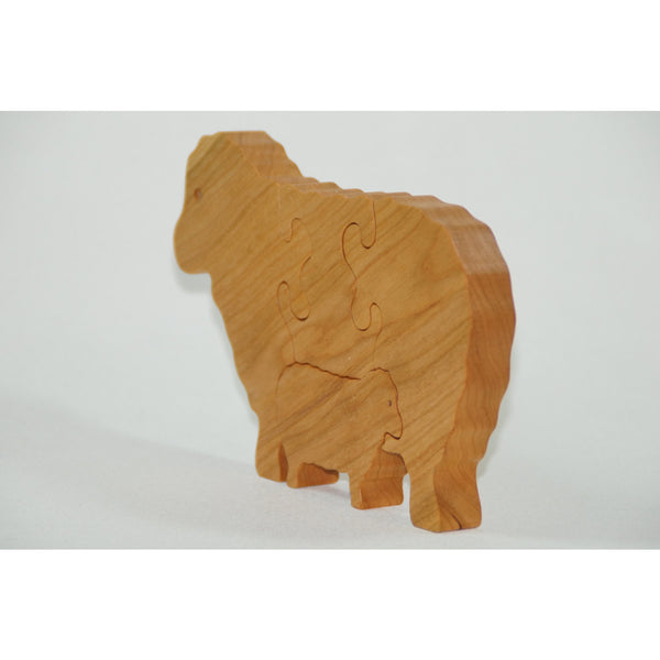 Sheep Puzzle Wood Baby Lamb Eco Friendly and Green for Toddlers and Children - Little Wooden Wonders