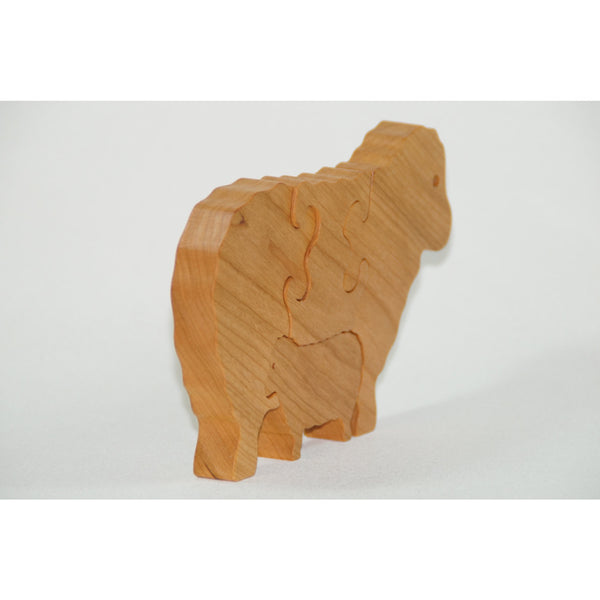 Sheep Puzzle Wood Baby Lamb Eco Friendly and Green for Toddlers and Children - Little Wooden Wonders