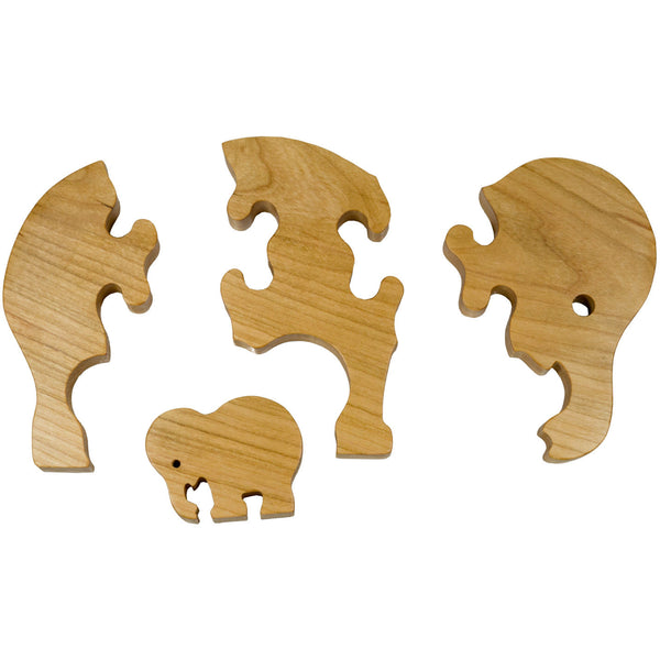 Wooden Puzzle Elephant with Baby Elephant for children and toddlers - Little Wooden Wonders