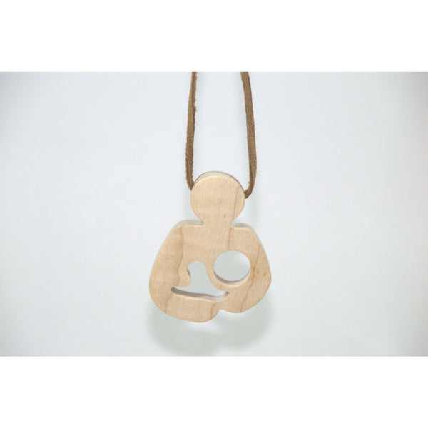Breastfeeding Wooden Teether Necklace - Natural Le Leche Style - Little Wooden Wonders