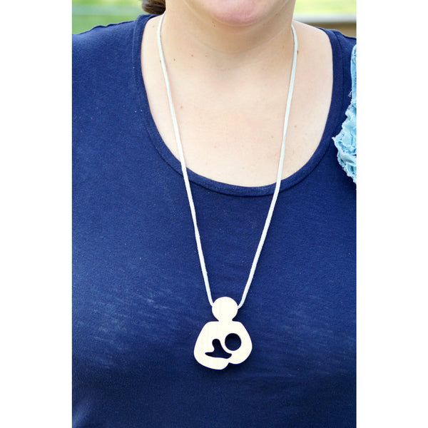 Breastfeeding Wooden Teether Necklace - Natural Le Leche Style - Little Wooden Wonders