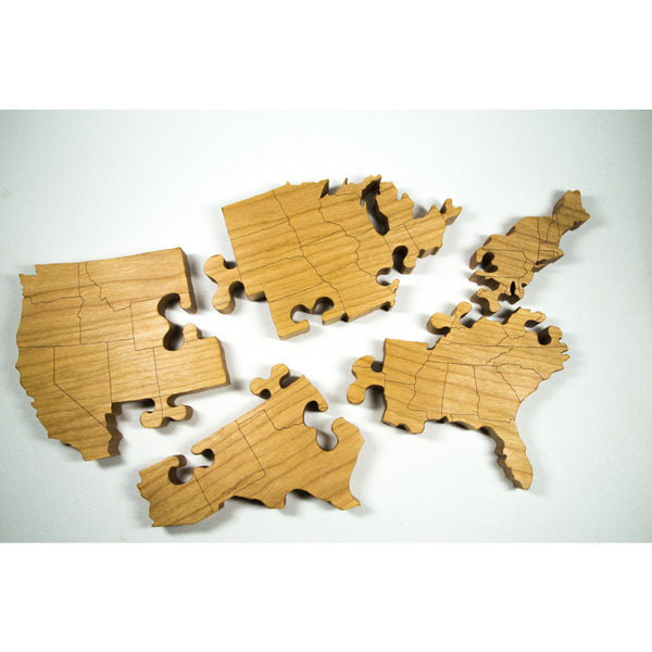 Wooden Puzzle United States Engraved Country Puzzle - Little Wooden Wonders
