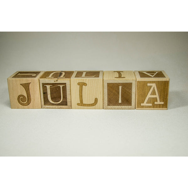 Personalized Wood Name Blocks Letter Custom Blocks for Nursery, baby shower, christmas - Little Wooden Wonders