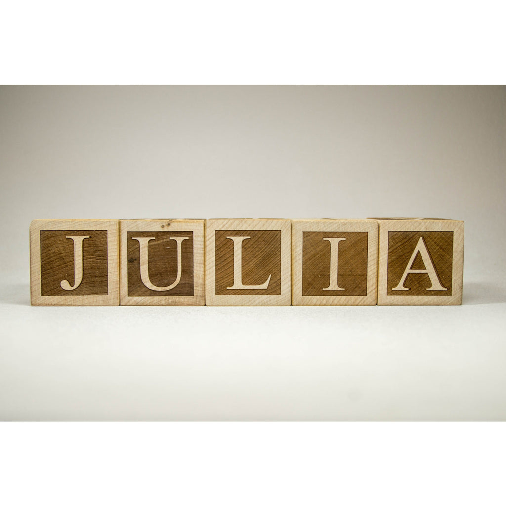 Personalized Wood Name Blocks Letter Custom Blocks for Nursery, baby shower, christmas - Little Wooden Wonders