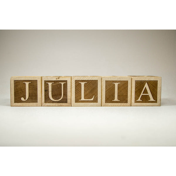 Personalized Wood Name Blocks Letter Custom Blocks for Nursery, baby shower, christmas - Little Wooden Wonders