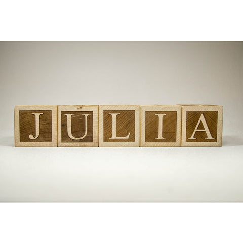 Personalized Wood Name Blocks Letter Custom Blocks for Nursery, baby shower, christmas - Little Wooden Wonders