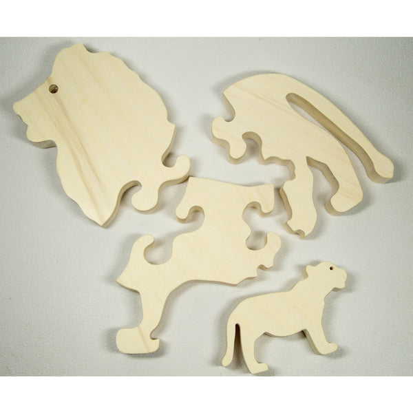 Wooden Animal Puzzle Lion Personalize for Nursery Decor, Baby Shower, Christmas - Little Wooden Wonders