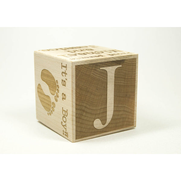 Baby Block, 3 inch Wooden Baby Block Personalized Wood Block For Newborn Birthday Baptism Nursery Baby Shower Gift - Custom Engraved - Little Wooden Wonders