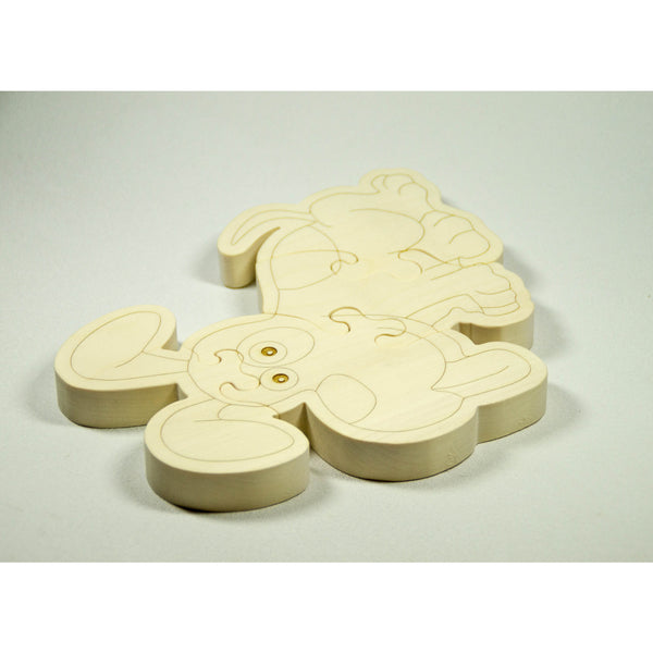 Wooden Puzzle Puppy Dog Shaped Personalized for Boys and Girls - Little Wooden Wonders