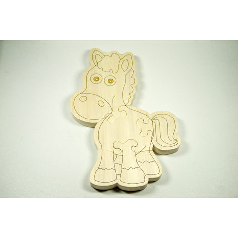 Wooden Puzzle Horse Shaped Personalized for Boys and Girls - Little Wooden Wonders