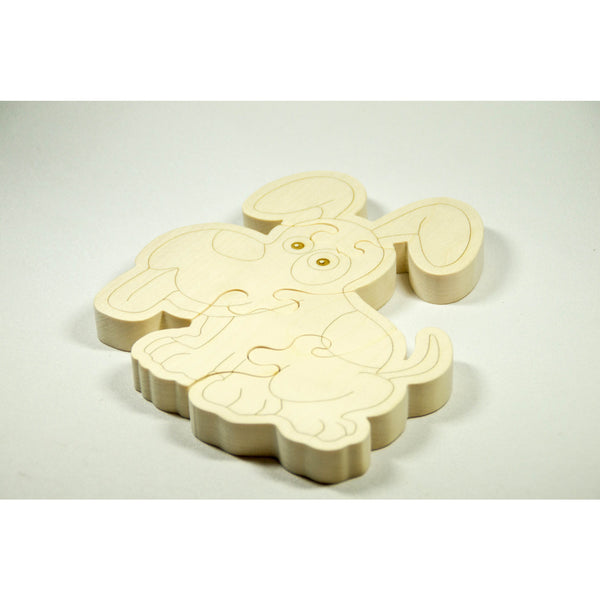 Wooden Puzzle Puppy Dog Shaped Personalized for Boys and Girls - Little Wooden Wonders