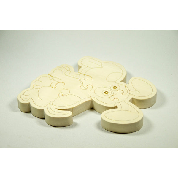 Wooden Puzzle Puppy Dog Shaped Personalized for Boys and Girls - Little Wooden Wonders