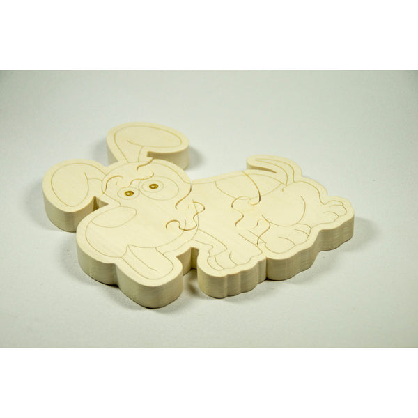 Wooden Puzzle Puppy Dog Shaped Personalized for Boys and Girls - Little Wooden Wonders