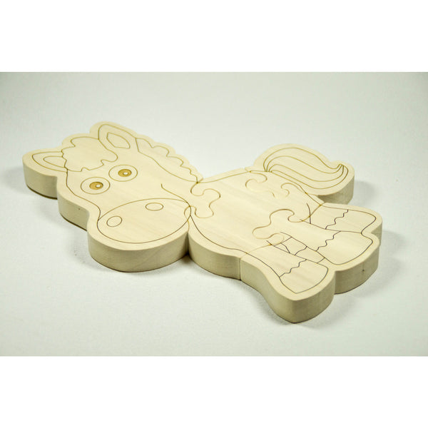 Wooden Puzzle Horse Shaped Personalized for Boys and Girls - Little Wooden Wonders