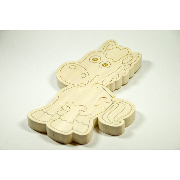 Wooden Puzzle Horse Shaped Personalized for Boys and Girls - Little Wooden Wonders
