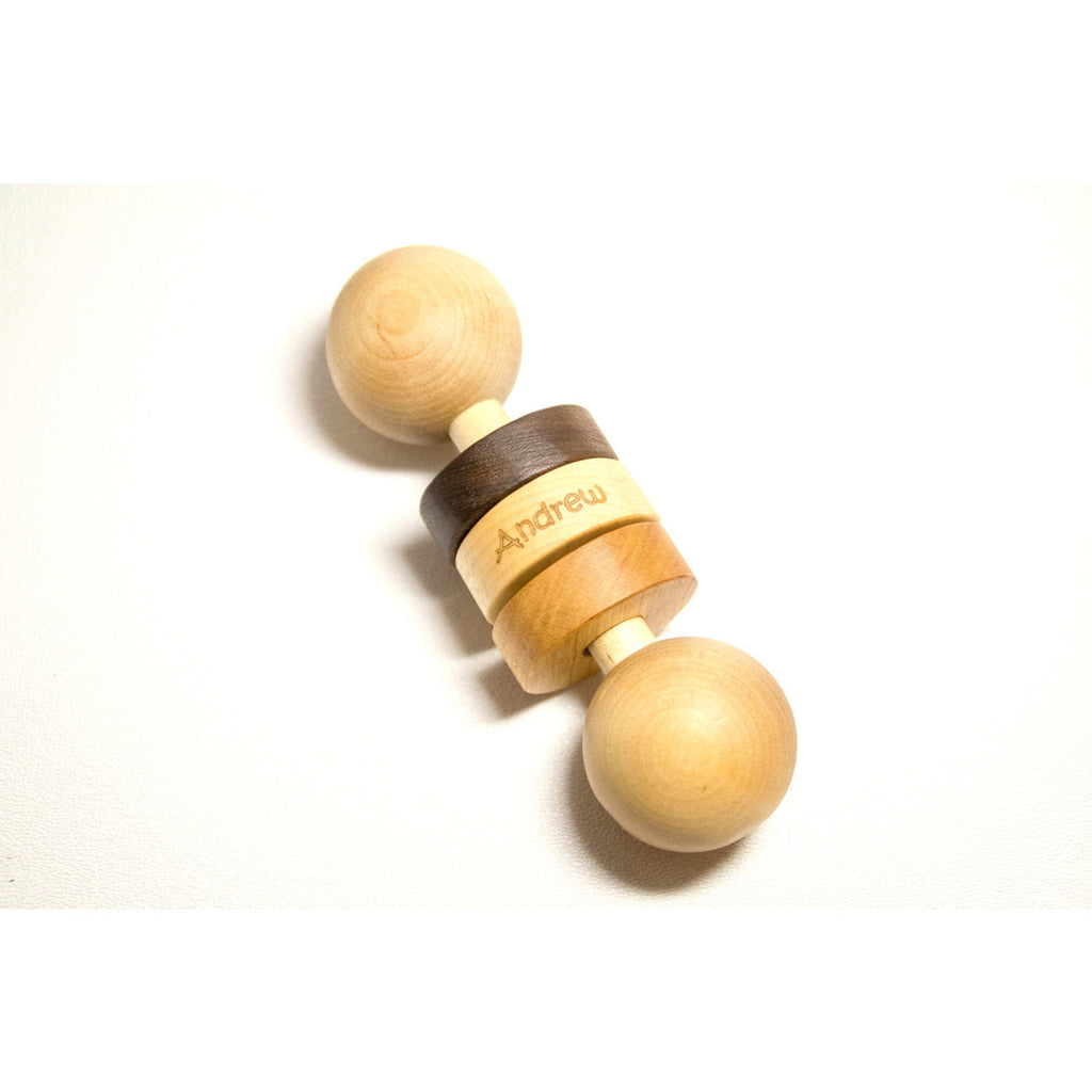 Wooden Baby Rattle - Personalized Wood Rattle - Personalized Baby Toy Baby Gift - Little Wooden Wonders