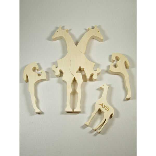 Wooden Puzzle Giraffe Family Puzzle with Baby Personalized Childrens Toys and Baby Toy - Little Wooden Wonders