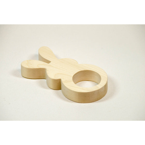 Wooden Baby Teether  Bunny Shaped for Easter Personalized for FREE - Little Wooden Wonders