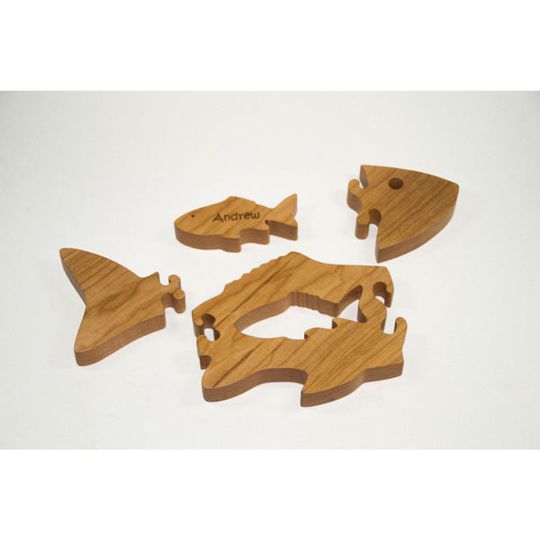 Wooden Puzzle - Fish Puzzle - Children's Toy - Personalized for Free - Little Wooden Wonders