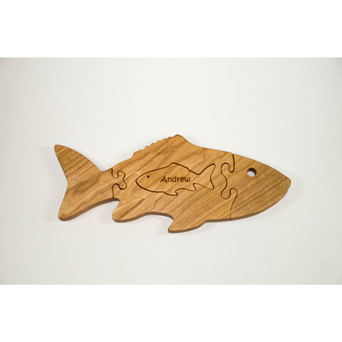 Wooden Puzzle - Fish Puzzle - Children's Toy - Personalized for Free - Little Wooden Wonders