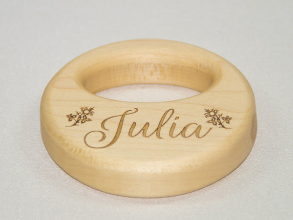 Wood Rattle - Wooden Rattle - Wood Baby Rattle - Personalized Baby Toy for Baby Shower, Newborn, Baby Girl Gift - Little Wooden Wonders