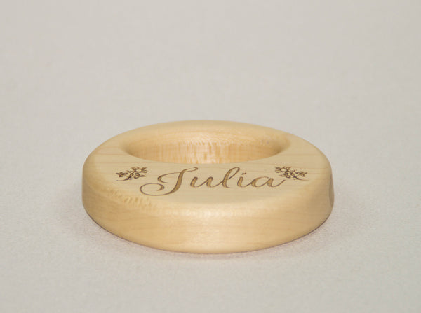 Wood Rattle - Wooden Rattle - Wood Baby Rattle - Personalized Baby Toy for Baby Shower, Newborn, Baby Girl Gift - Little Wooden Wonders